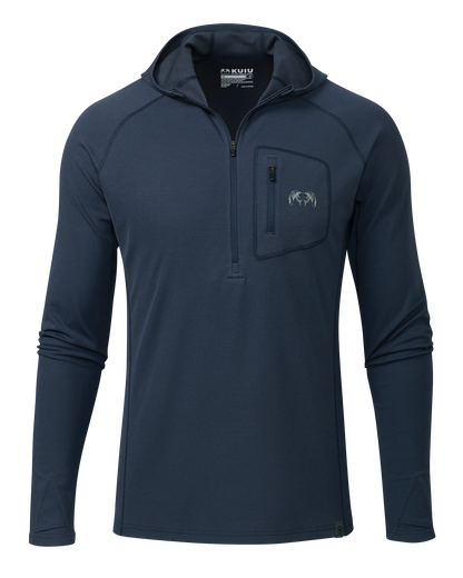 PRO Merino 200 Zip-T Hoodie | Steel Blue