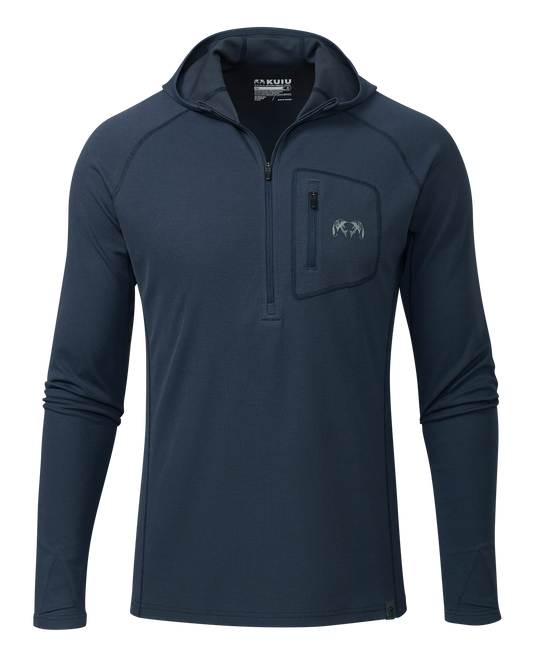 PRO Merino 200 Zip-T Hoodie | Steel Blue